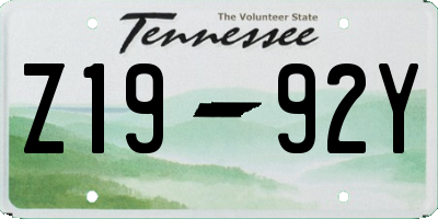 TN license plate Z1992Y