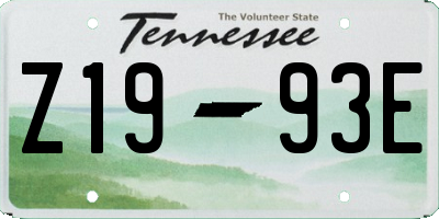 TN license plate Z1993E