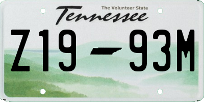 TN license plate Z1993M