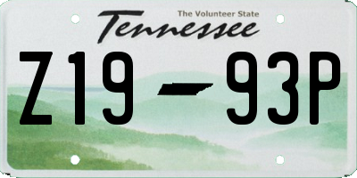 TN license plate Z1993P