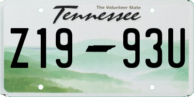 TN license plate Z1993U