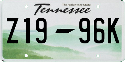 TN license plate Z1996K