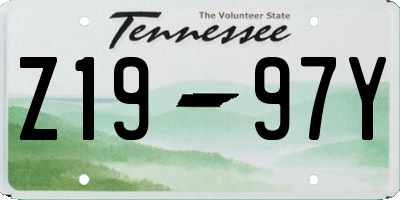 TN license plate Z1997Y