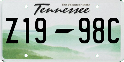 TN license plate Z1998C