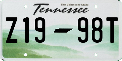 TN license plate Z1998T