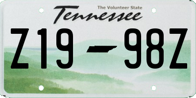 TN license plate Z1998Z