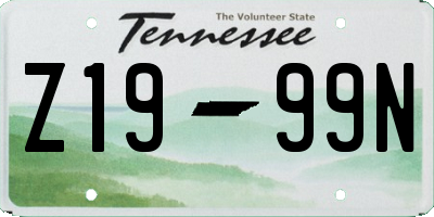 TN license plate Z1999N
