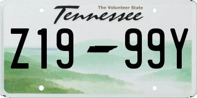 TN license plate Z1999Y