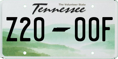 TN license plate Z2000F