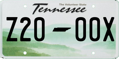 TN license plate Z2000X