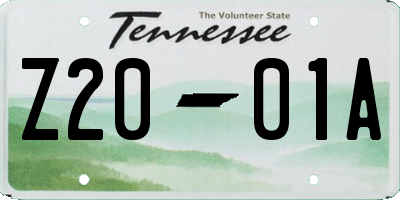 TN license plate Z2001A