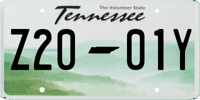TN license plate Z2001Y