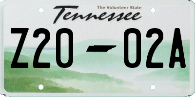 TN license plate Z2002A