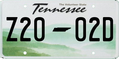 TN license plate Z2002D