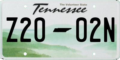TN license plate Z2002N