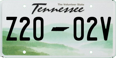 TN license plate Z2002V
