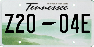 TN license plate Z2004E