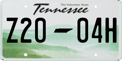 TN license plate Z2004H