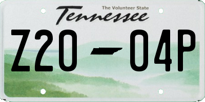 TN license plate Z2004P
