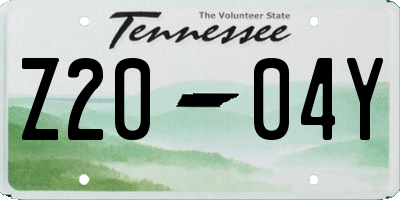 TN license plate Z2004Y