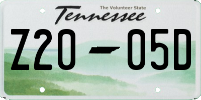 TN license plate Z2005D