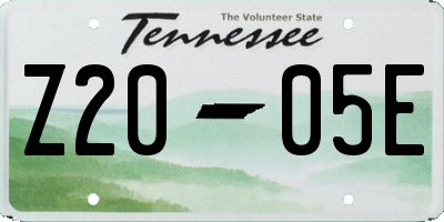 TN license plate Z2005E