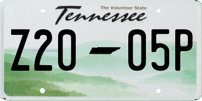 TN license plate Z2005P