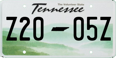 TN license plate Z2005Z