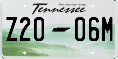 TN license plate Z2006M