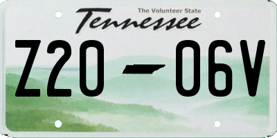 TN license plate Z2006V