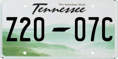 TN license plate Z2007C