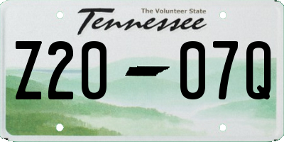 TN license plate Z2007Q