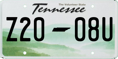 TN license plate Z2008U