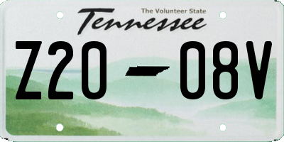 TN license plate Z2008V