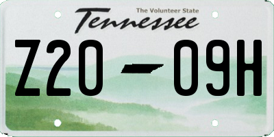 TN license plate Z2009H