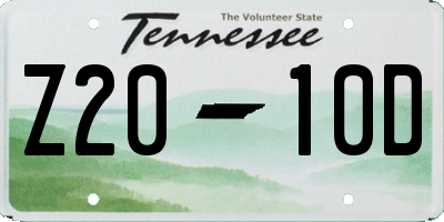 TN license plate Z2010D