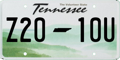 TN license plate Z2010U
