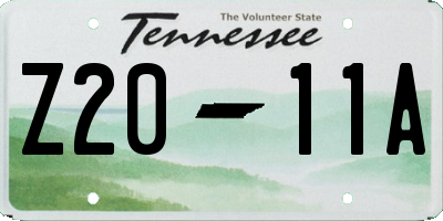 TN license plate Z2011A