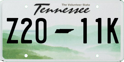 TN license plate Z2011K