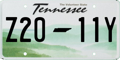 TN license plate Z2011Y