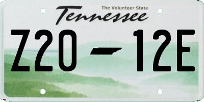 TN license plate Z2012E