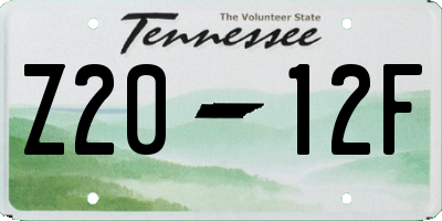 TN license plate Z2012F