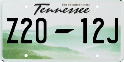 TN license plate Z2012J