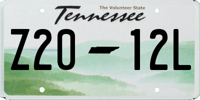 TN license plate Z2012L