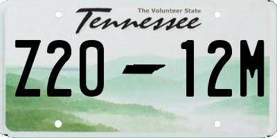 TN license plate Z2012M