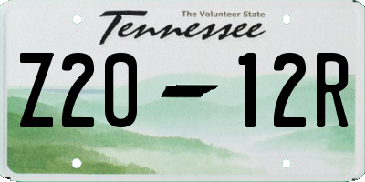 TN license plate Z2012R