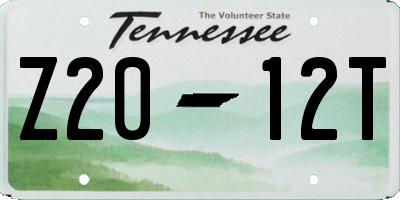 TN license plate Z2012T