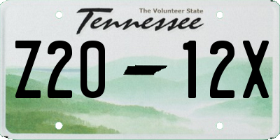 TN license plate Z2012X