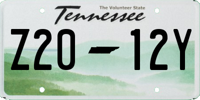 TN license plate Z2012Y