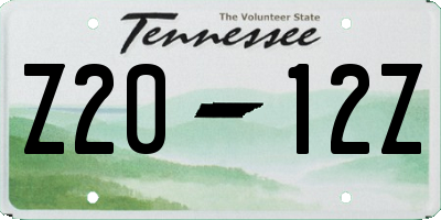 TN license plate Z2012Z